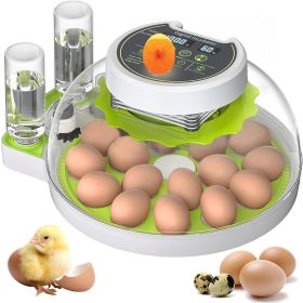 18 Egg Incubator with Automatic Egg Turning and Humidity Control, Automatic Water Adding, LED Egg Candler, for Hatching Chickens, Duck, Quail