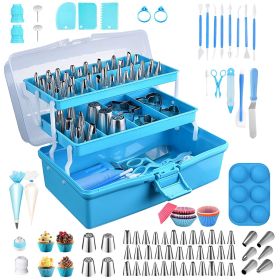 236Pcs Cake Decorating Kit Baking Tools Accessories Cake Decorating Supplies with Piping Tips Couplers and Bags Cookie Cutters Baking Cups Scrape