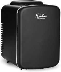 Simple Deluxe Mini Fridge, 4L/6 Can Portable Cooler & Warmer Freon-Free Small Refrigerator Provide Compact Storage for Skincare, Beverage, Food (Color: As pic)