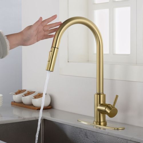 Touch Kitchen Faucet with Pull Down Sprayer; Single Handle High Arc  Pull out Kitchen Faucet; Single Level Stainless Steel Kitchen Sink Faucets w