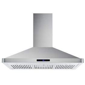 30/36 inch Range Hood 700CFM Wall Mount Stainless Steel Touch Control 3-speed Stove Vent (Width: silver (36 inch))